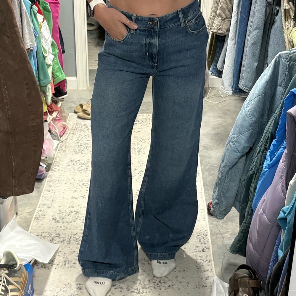 Free People We The Free Stride Straight 'n Wide Jeans - Picture 4 of 9